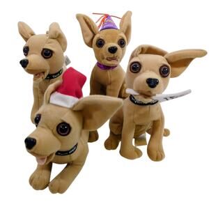 Taco Bell Chihuahua Dog Yo Quiero Plush Set Santa Hat Party Hat Free Tacos 6"